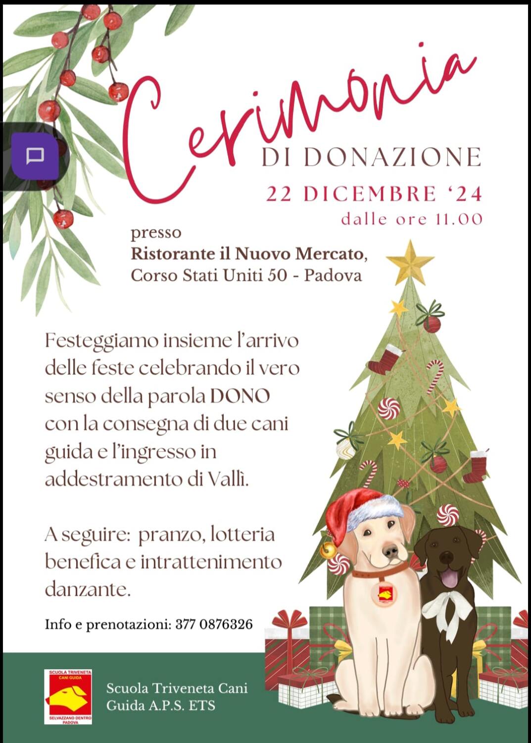 Volantino Cerimonia di donazione 22 Dicembre 2024